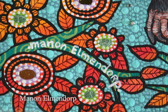 Image 1 of Hand-painted Painting Chimpanzee New 20x20 cm