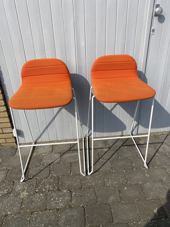 Image 1 of 2 sgabelli da bar arancioni retrò vintage