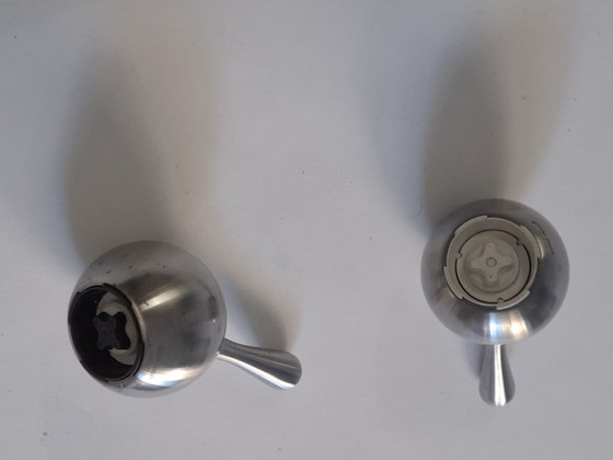 Image 1 of Salt and pepper set. 'Twist' Georg Jensen.