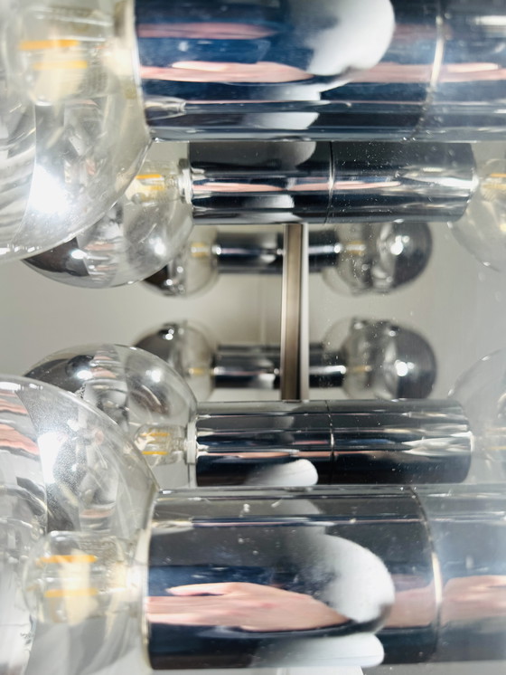 Image 1 of CHROME PLATED SQUARE WALL/CEILING LIGHT BY MOTOKO IISHI FOR STAFF LEUCHTEN, GERMANY, 1970s