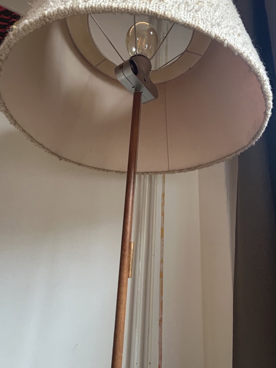 Image 1 of Lampe rétro vintage met stoffen originele kap