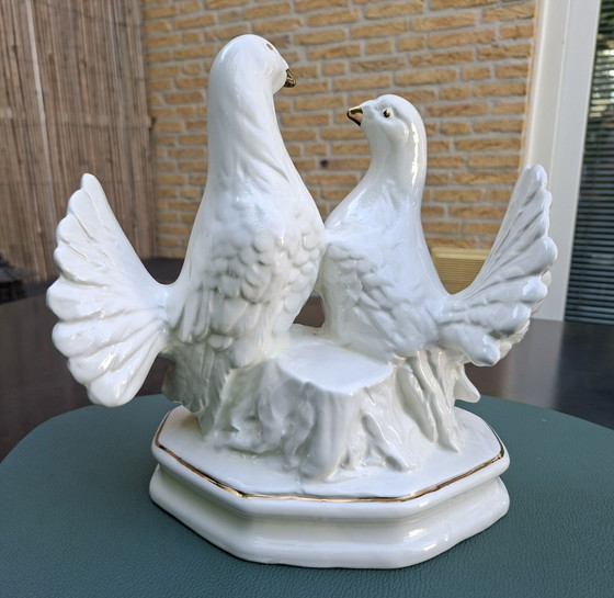 Hermosa pareja de palomas blancas – Objetos decorativos, Cerámica (photo 2 of 5)