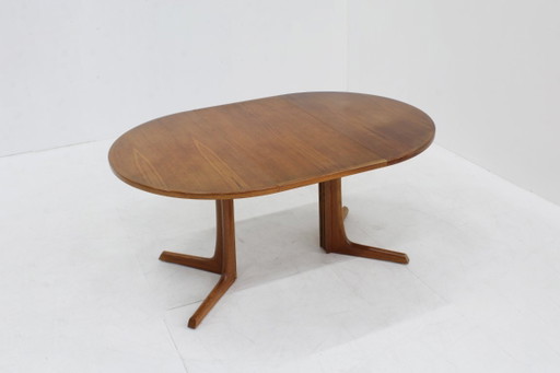Vintage Danish Round Extendable Dining Table Teak Wood 1960s Gudme – eettafels