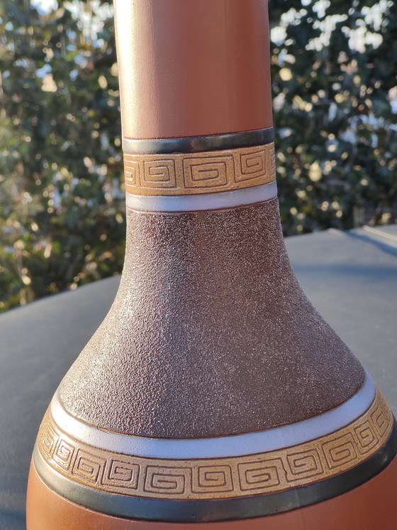 Image 1 of Large Hand-painted Studio Pottery Vase by Eduardo Vega (Artesa) – 40cm