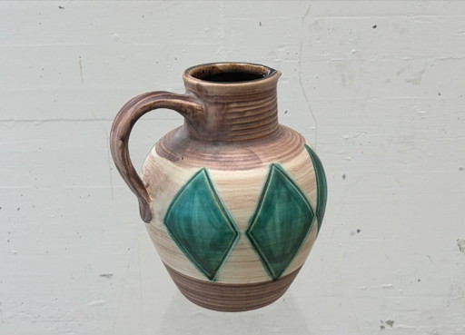 Keramikvase mit geometrischem Dekor, 1960er/70er Jahre