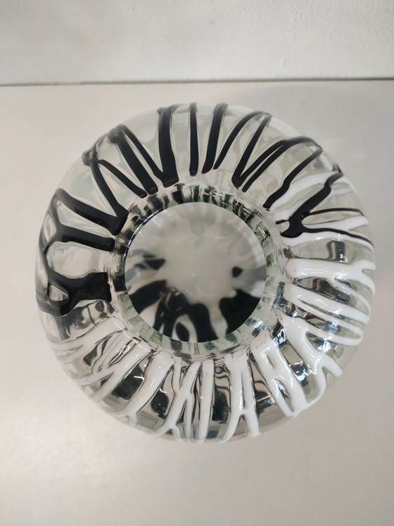 Image 1 of Vase sphérique fait main (Sphère) décoré de pâte de verre