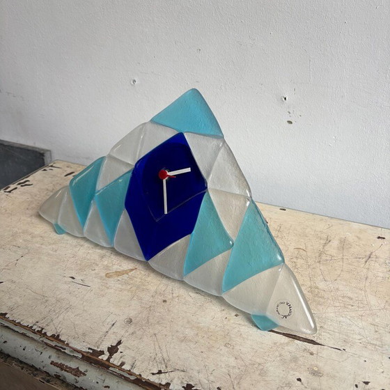 Image 1 of Orologio da tavolo vintage, vetro di Murano, di Nason & C.