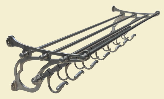 Image 1 of Eichholtz Hudson Wall Coat Rack | Large Version | Nickel | New Condition