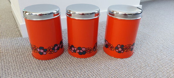 Image 1 of Vintage brabantia voorraaddozen, oranje