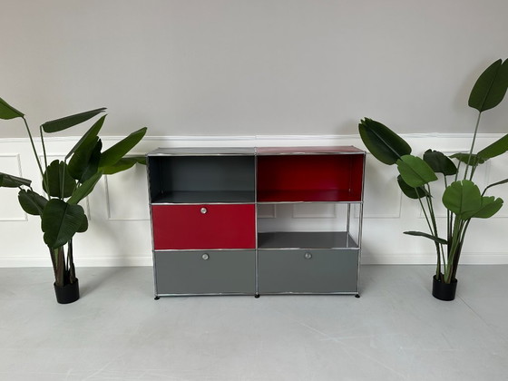 Image 1 of USM Haller Designer Shelf Red Gray Sideborad