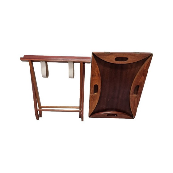 Image 1 of Vintage mahogany coffee table with tray, 1970s