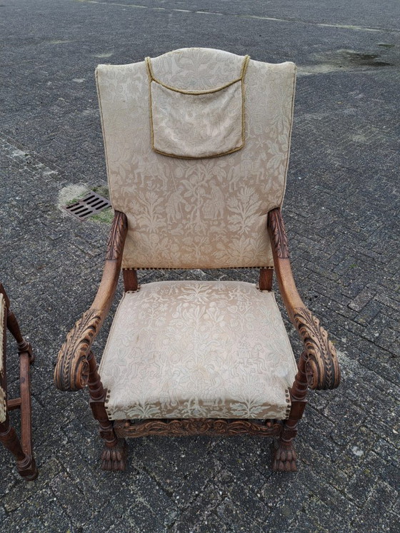 Juego de 2 sillones antiguos de estilo barroco/neorrenacentista. – Wood (photo 10 of 12)