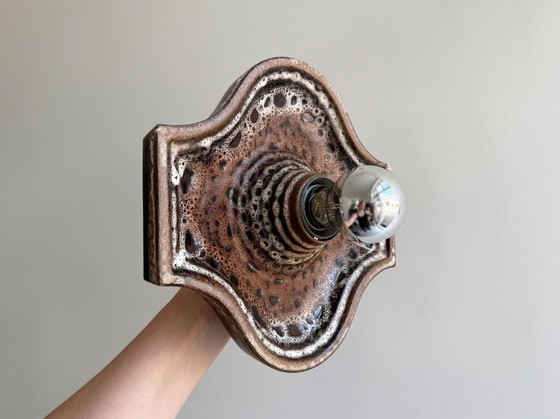 Image 1 of Lampada da parete vintage Fat Lava in ceramica Hustadt Leuchten