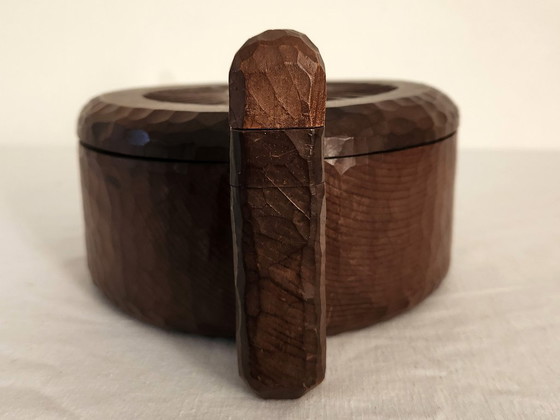 Image 1 of Boîte à sel sculptés à la main, art populaire, France, 1950