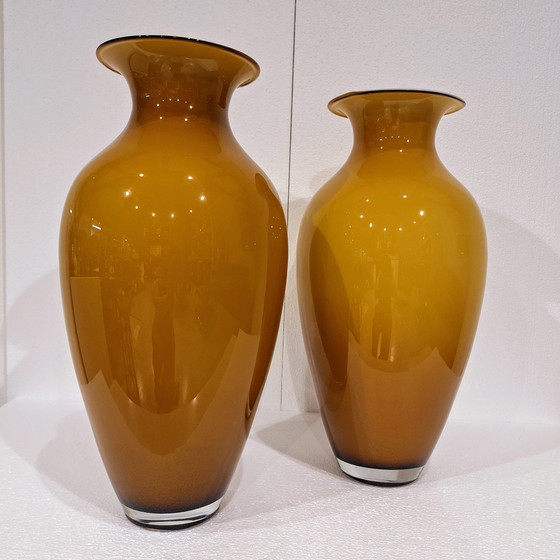 Image 1 of Set di due grandi vasi di Murano degli anni '60