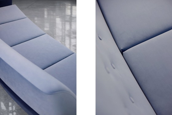 Image 1 of Vintage Mid-Century Scandinavian Modern Blue Velvet Living Room Set by Holm Fabriker AB, Set of 2, 1960s