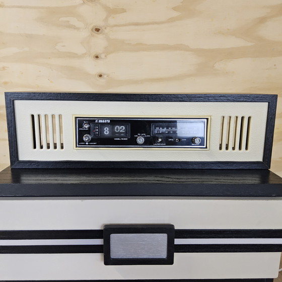 Image 1 of Set Vintage (jaren 80) Nachtkastjes zwart / wit retro Manta / 2 vintage nightstands (80s)