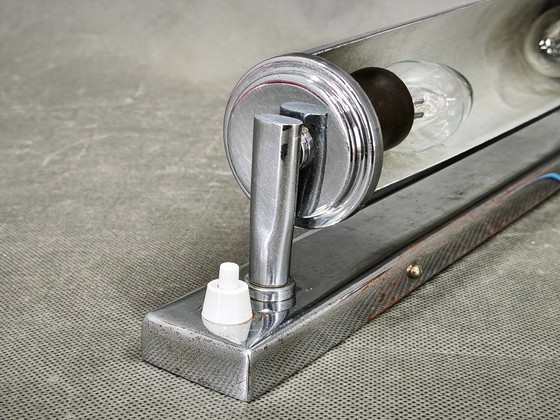 Image 1 of Paar Bauhaus-Wandleuchten aus Chrom von Napako, Tschechoslowakei, 1940er Jahre