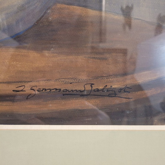 Image 1 of Gouache on paper “Still life of flowers”, Louis-Germain Baligot, 19th century. XX – France