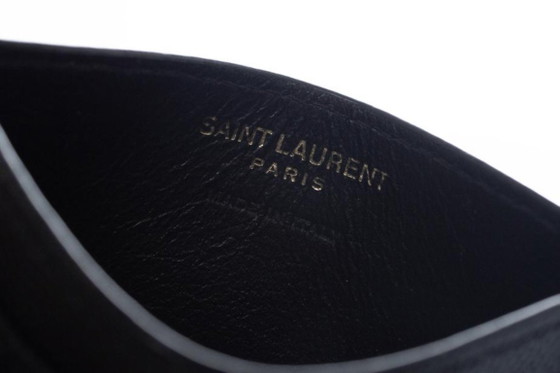 Image 1 of Saint Laurent, black leather card holder with logo