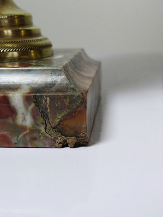 Image 1 of Pair of cassolettes in breccia marble and gilt bronze, Napoleon III 19th century