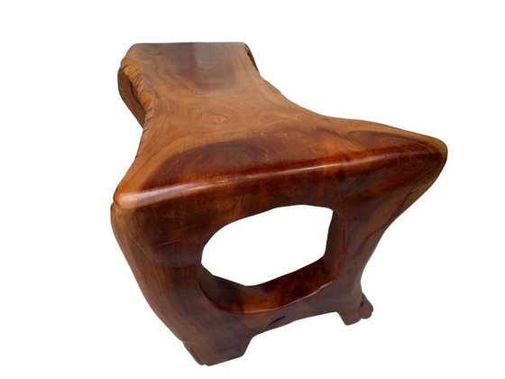 Image 1 of Mesa de diseño estilo tronco de árbol: madera maciza de caoba de una sola pieza