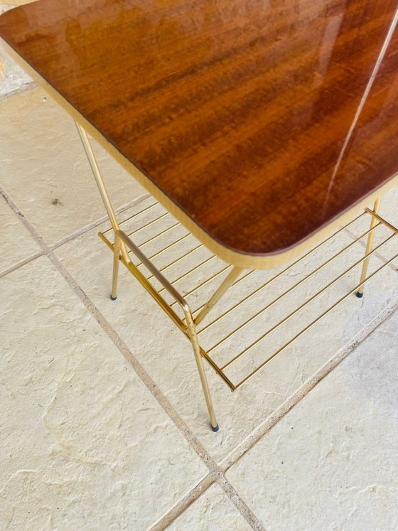 Mid-Century, Swivel,  Floor Lamp with Integrated Side Table, 1960s – Floor lights, Brass (photo 5 of 34)