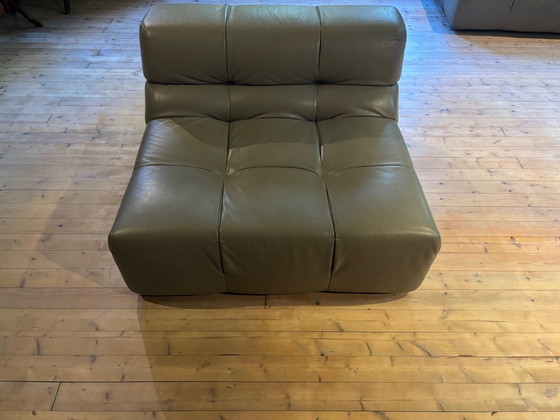 B&B Italia, Tufty time, graugrünes Leder (AF152), 3-teiliges Set, Top-Zustand, Modulare Sofas (Foto 5 von 19)