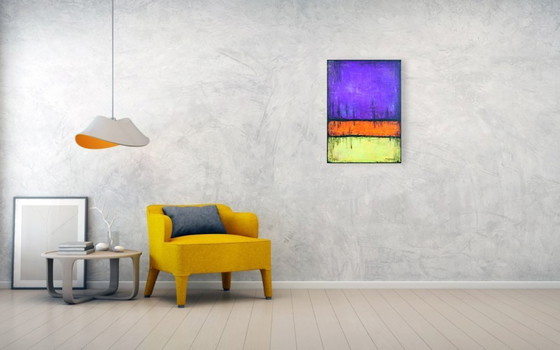 Image 1 of Original minimalist abstract modern painting on stretched canvas.