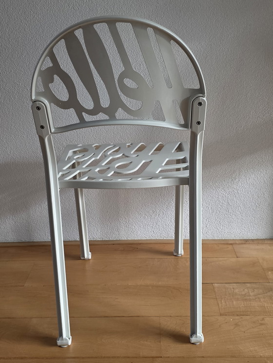 Image 1 of 2 white aluminum "Hello There" chairs designed in 1978 by Jeremy Harvey