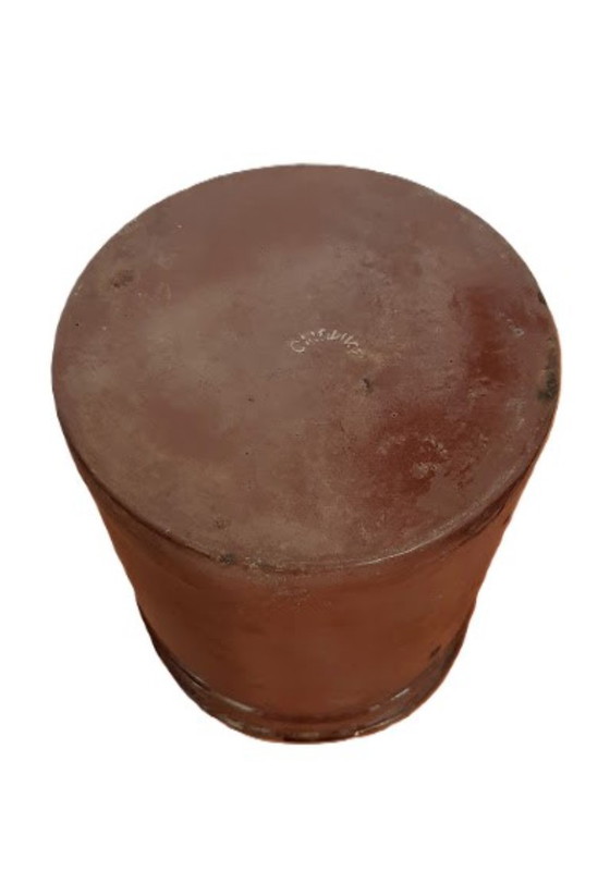 Image 1 of Vintage geëmailleerde metalen stortbak, emmer, pot