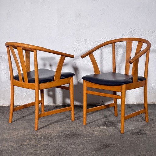 Set van 4 Carl-Ewert Ekström stoelen, blauwe lederen bekleding, jaren 70 – fauteuils, Leather (photo 2 of 9)