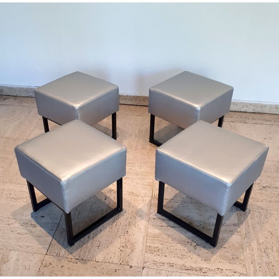 Image 1 of Vintage low modernist square stool