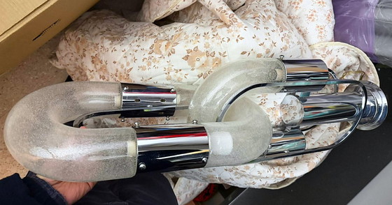 Image 1 of Cadena de araña de cristal de Murano y metal de Aldo Nason para Mazzega