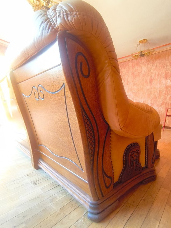 Divano in stile Art Nouveau di origine olandese – Taller artesano holandés, Divani angolari, Leather, Metal (photo 13 of 22)