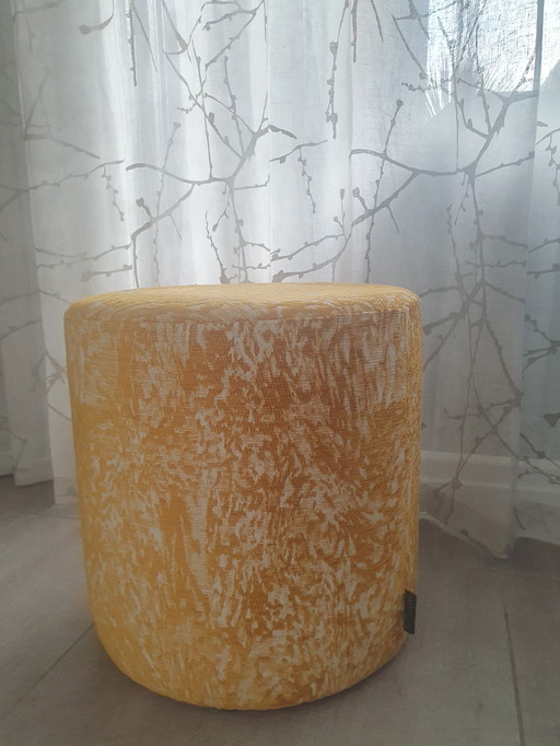 Authentic Design - Custom-made Round Pouffe – Karin Sajo Paris “Écume Soleil” Fabric