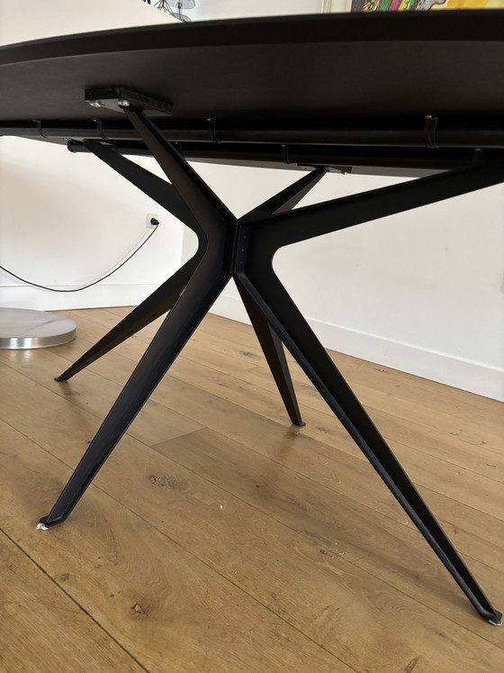 Image 1 of Tavolo da pranzo in rovere nero, modello danese con base sottile (kas20)