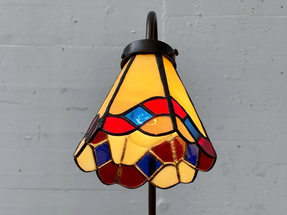 Image 1 of Vintage tafellamp in Tiffany-stijl, veelkleurig, jaren 70