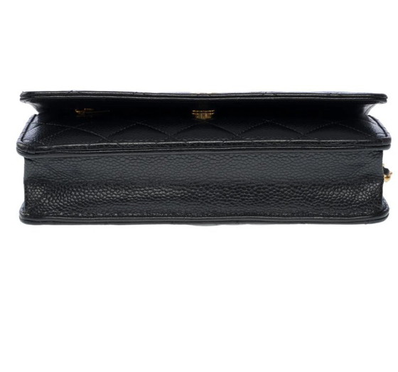 Image 1 of Portafoglio Sac CHANEL con catena en Cuir Noir - 101614%%