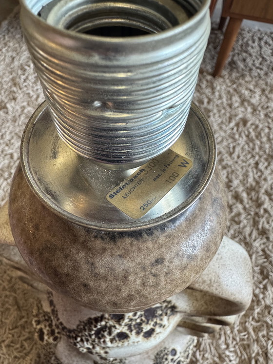 Image 1 of Steinbach Leuchten Ceramic Table Lamp – West German Mid-Century Statement