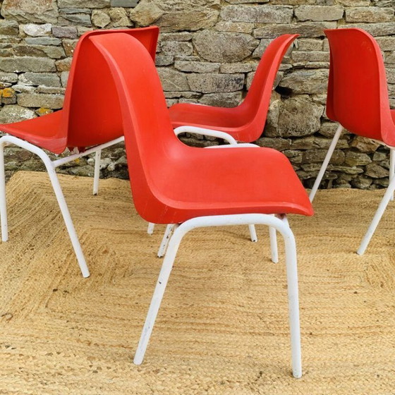 Image 1 of Set of 4 red europa chairs