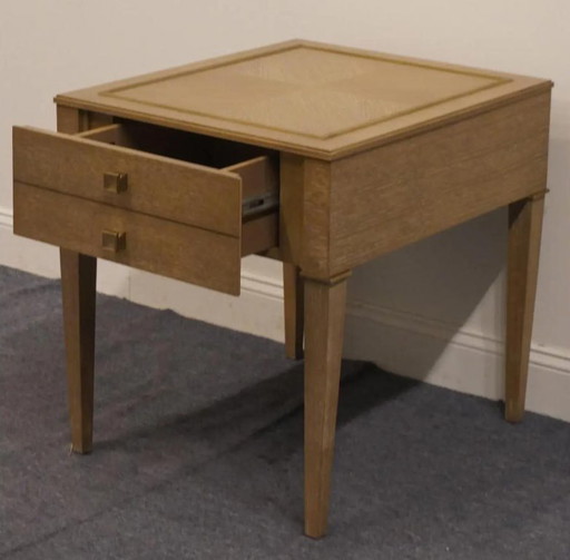 A.R.T. Furniture Modern Pickled Wood End Table with Drawer, 23" Contemporary Accent Side Table for Living Room, Bedroom, or Entr