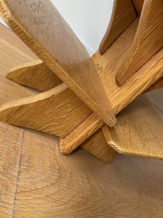 Image 1 of Bibliothèque brutaliste en chêne du milieu du siècle