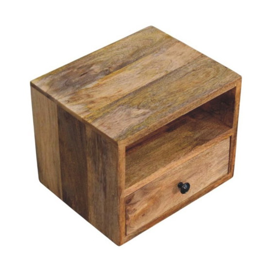 Solis Wall-Mounted Nightstand with Drawer (Oak Finish) – Artisan, Wood (photo 6 of 10)