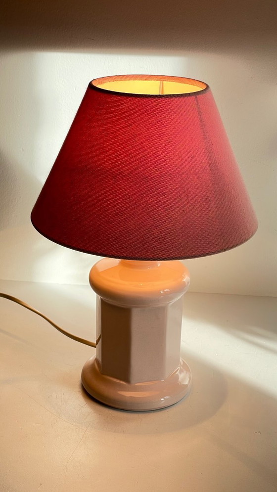 Image 1 of LAMPE Céramique Rose VINTAGE