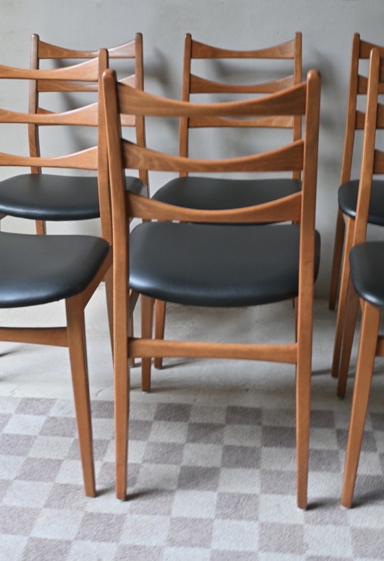 Image 1 of Vintage set van 6 eetkamer stoelen Baehre Mignon