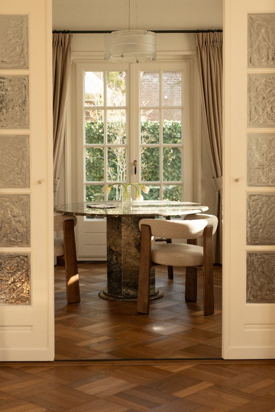 Image 1 of Round dining table green marble