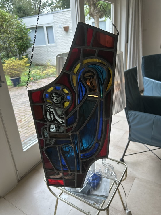 Originale Buntglasscheibe. Maria mit Kind – Dekorative Objekte (photo 3 of 5)