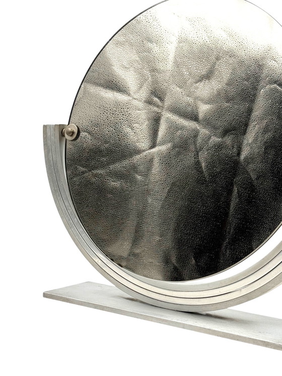 Image 1 of Mid-Century Nickel-Plated Brass Table Mirror / Vanity, Gaetano Missaglia Italy 1960s
