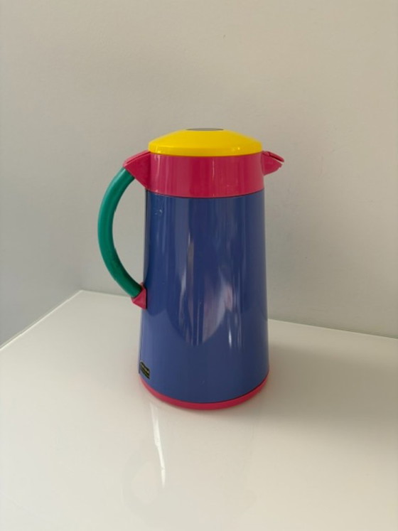 Vintage 80s colorful Memphis design thermos, Crockery, Plastic, Glass, Multi Color (photo 5 of 16)